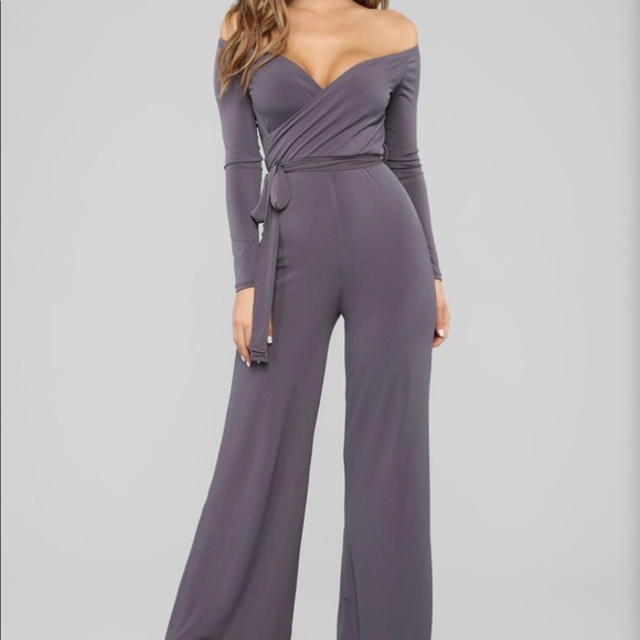 Fashion Nova Grey Jumpsuit - Picture 1 of 3